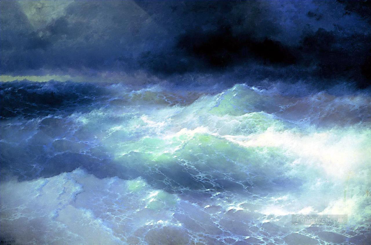 波の間のイヴァン・アイヴァゾフスキー油絵